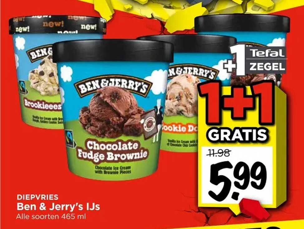 Ben & Jerry's IJs 1+1 GRATIS