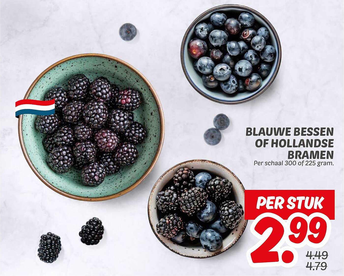 Blauwe bessen of Hollandse bramen Per schaal 300 of 225 gram