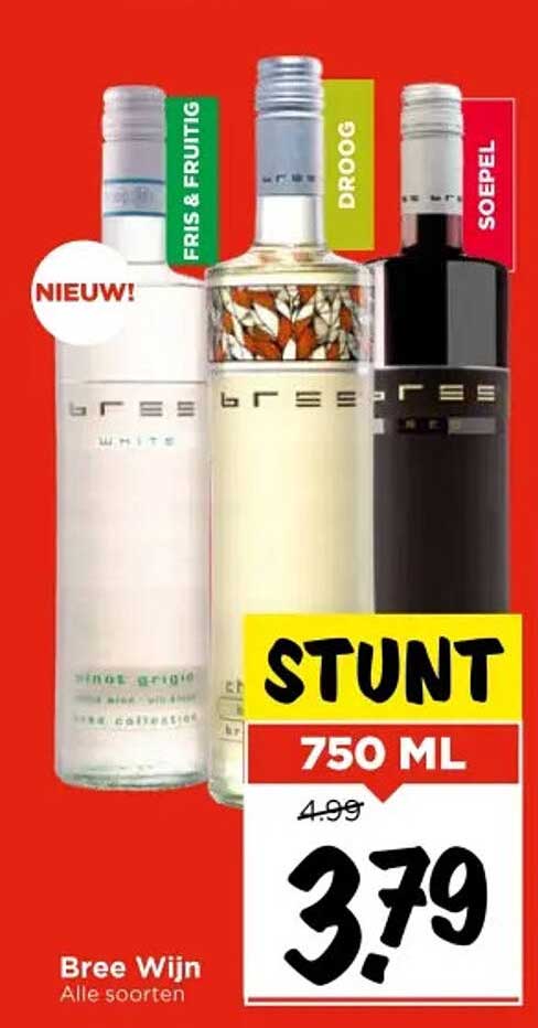 Bree Wijn 750 ML - STUNT: €3,79
