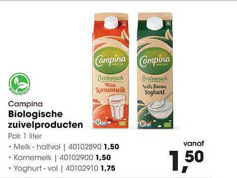 Campina Biologische zuivelproducten