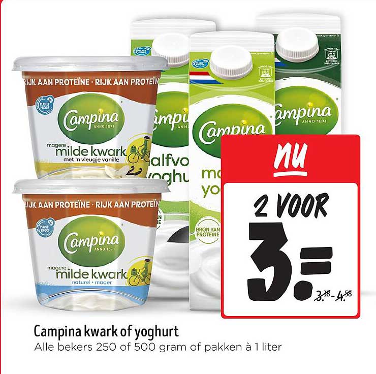 Campina kwark of yoghurt