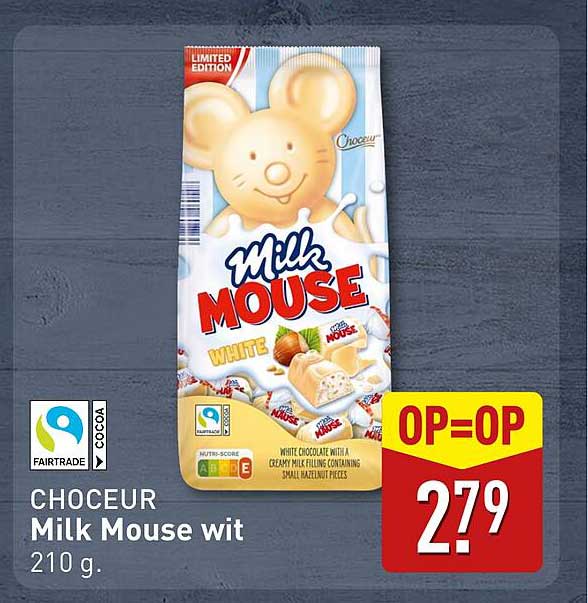 CHOCEUR Milk Mouse wit 210 g