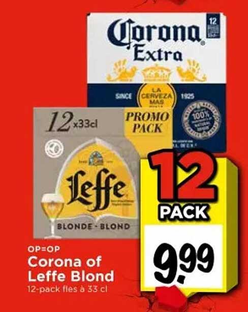 Corona of Leffe Blond 12-pack flessen à 33 cl