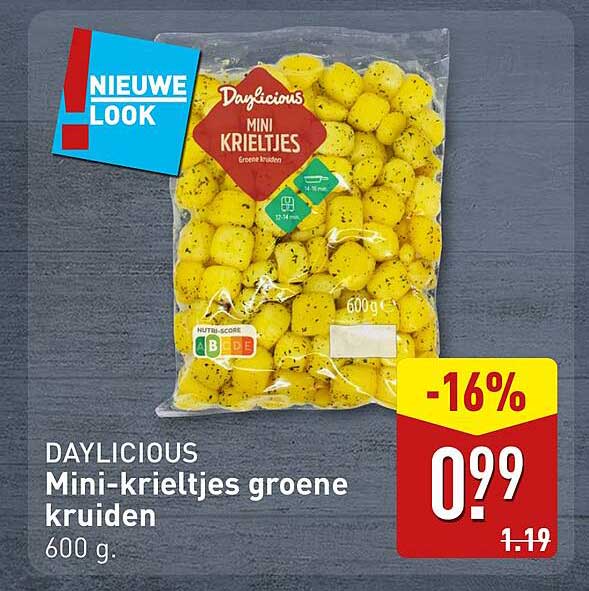 DAYLICIOUS Mini-krieltjes groene kruiden 600 g.
