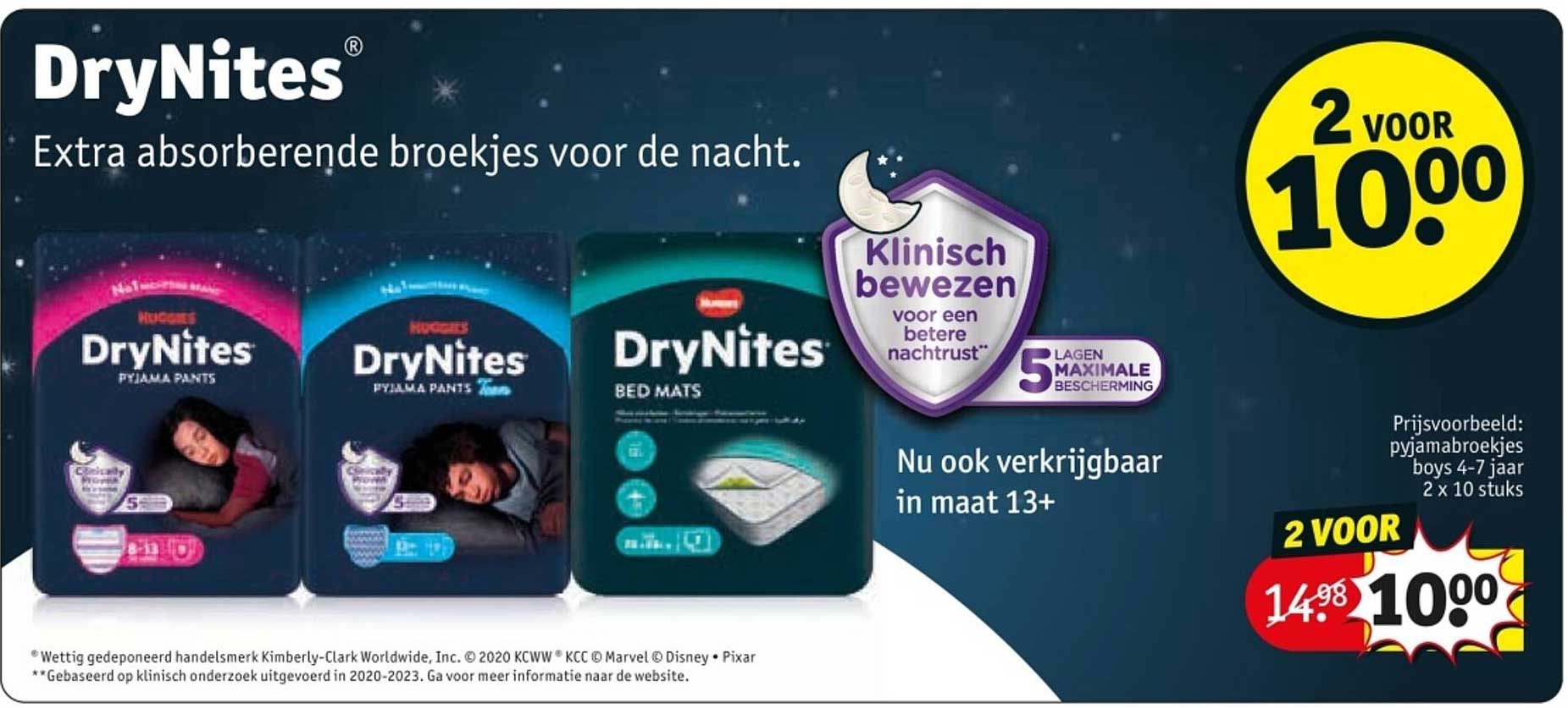 DryNites Extra absorberende broekjes voor de nacht