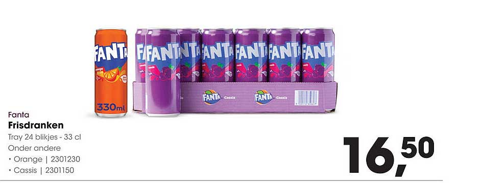 Fanta Frisdranken Tray 24 blikjes - 33 cl
