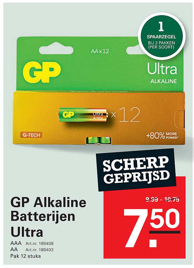 GP Alkaline Batterijen Ultra