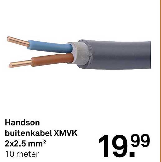 Handson buitenkabel XMVK 2x2.5 mm² 10 meter