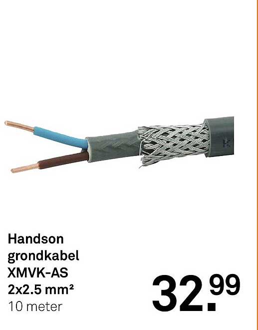 Handson grondkabel XMVK-AS 2x2.5 mm² 10 meter
