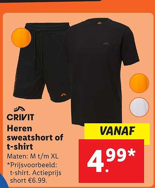 Heren sweatshort of t-shirt