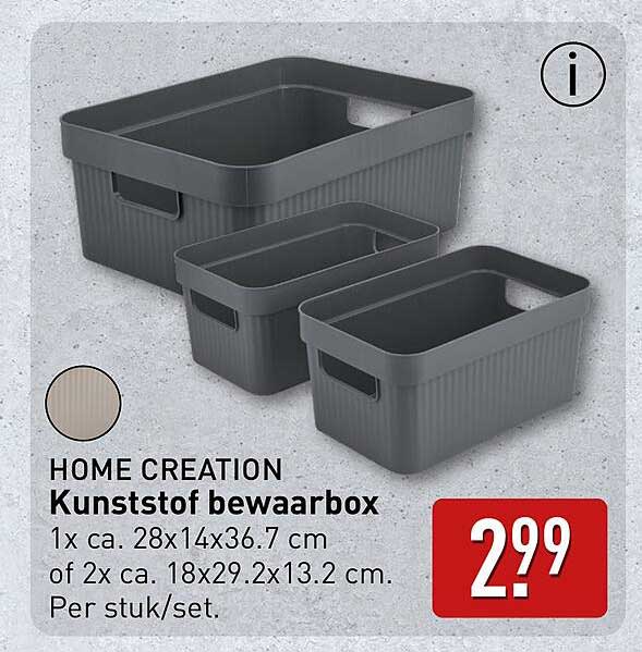 HOME CREATION Kunststof bewaardozen