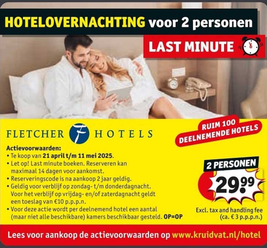 HOTELOVERNACHTING voor 2 personen