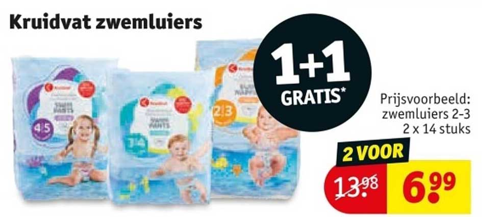 Kruidvat zwemluiers 1+1 GRATIS