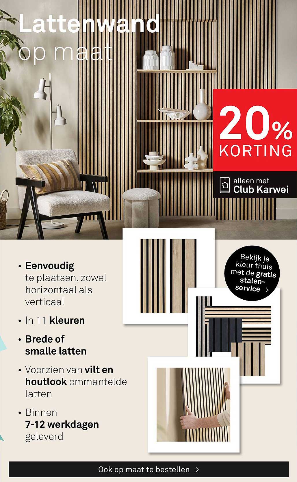 Lattenwand op maat