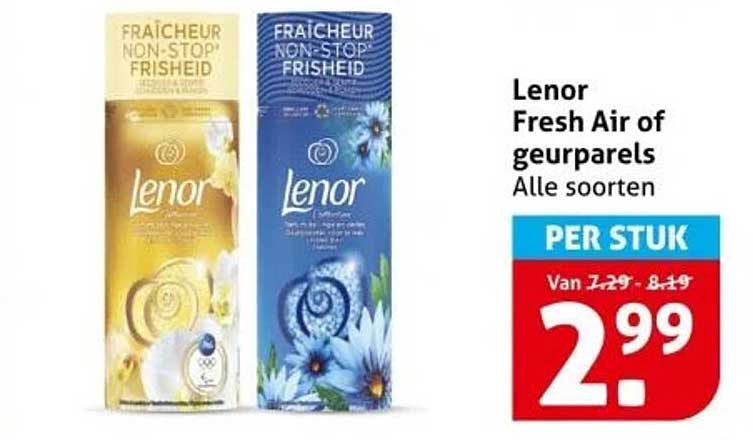 Lenor Fresh Air of geurparels Alle soorten
