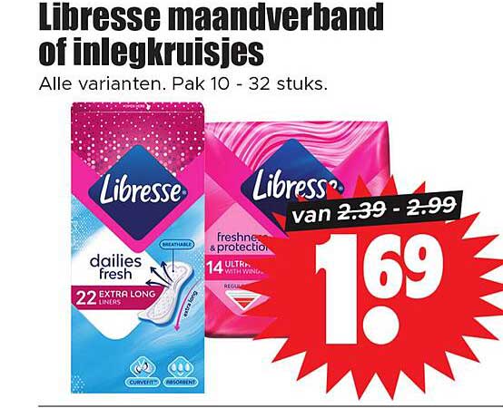 Libresse maandverband of inlegkruisjes