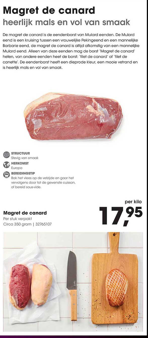 Magret de canard heerlijk mals en vol van smaak