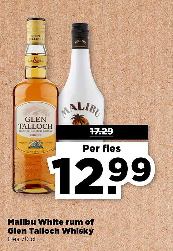 Malibu White rum of Glen Talloch Whisky