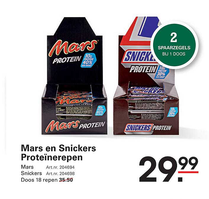 Mars en Snickers Proteïnerepen