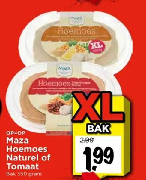 Maza Hoemoes Natuurlijk of Tomaat
