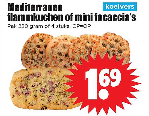 Mediterraneo flammkuchen of mini focaccia's