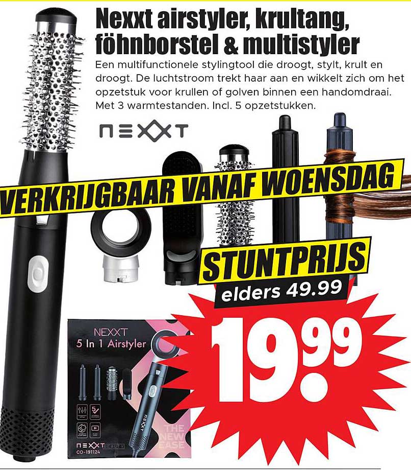 Nexxt airstyler, krultang, föhnborstel & multistyler