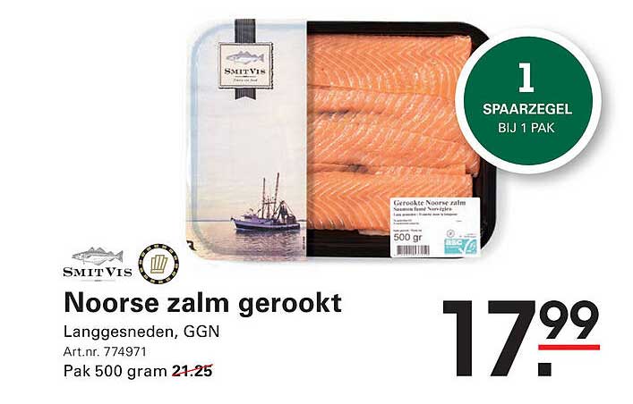 Noorse zalm gerookt
