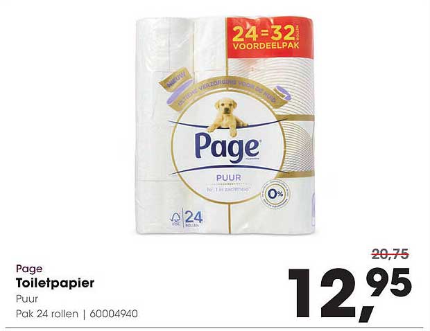 Page Toiletpapier Puur Pak 24 rollen