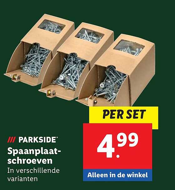 Parkside Spaanplaatschroeven in verschillende varianten