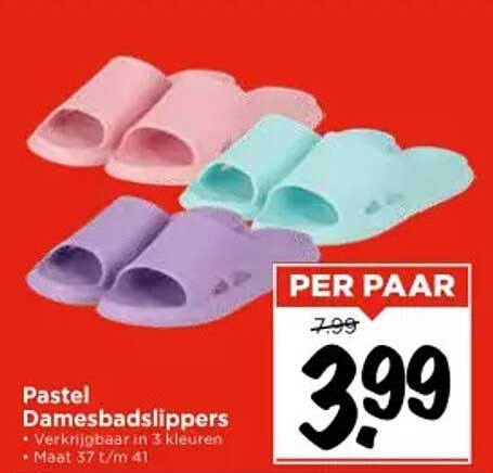 Pastel Damesbadslippers