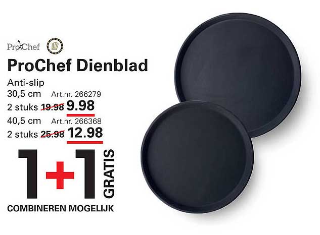 ProChef Dienblad 30,5 cm en 40,5 cm - 1+1 GRATIS