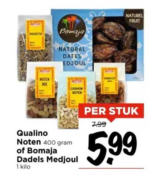 Qualino Noten 400 gram of Bomaja Dadels Medjoul 1 kilo
