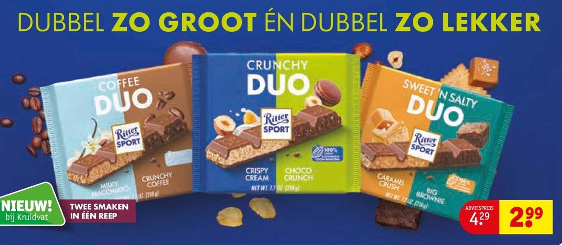 Ritter Sport Duo - Twee smaken in één reep
