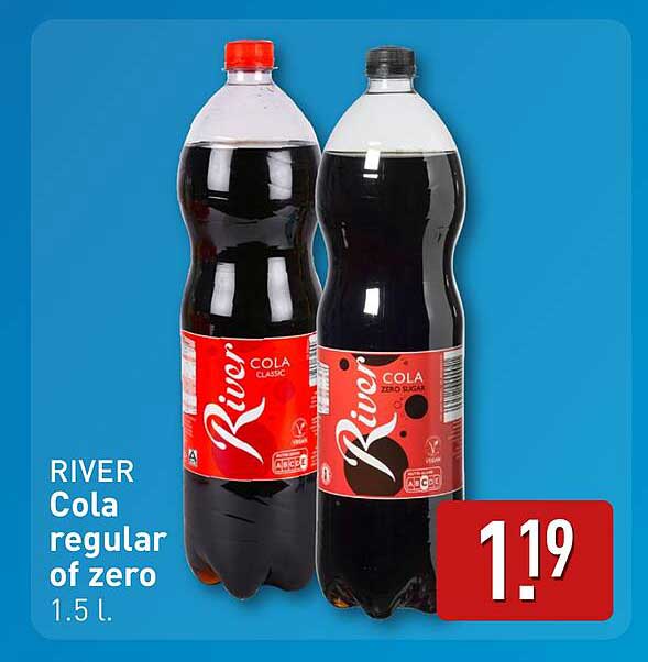 RIVER Cola regular of zero 1.5 l.