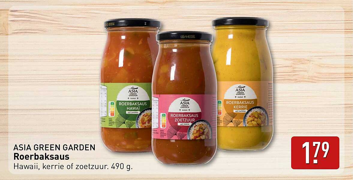 Roerbaksaus Hawaii, kerrie of zoetzuur 490 g.