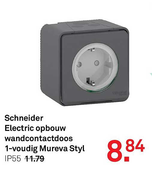 Schneider Electric opbouw wandcontactdoos 1-voudig Mureva Styl