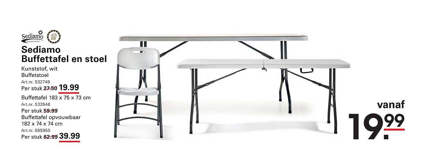 Sediamo Buffettafel en stoel