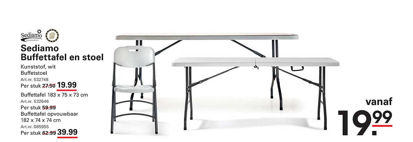 Sediamo Buffettafel en stoel
