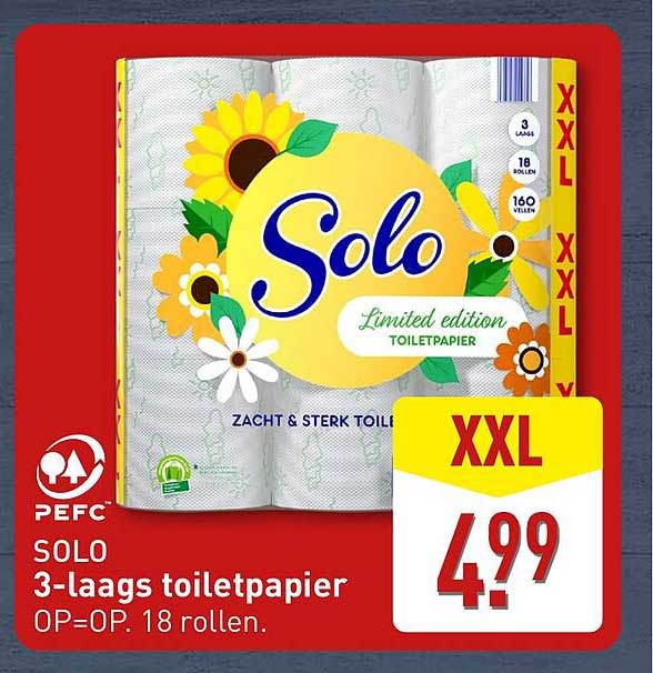 SOLO 3-laags toiletpapier