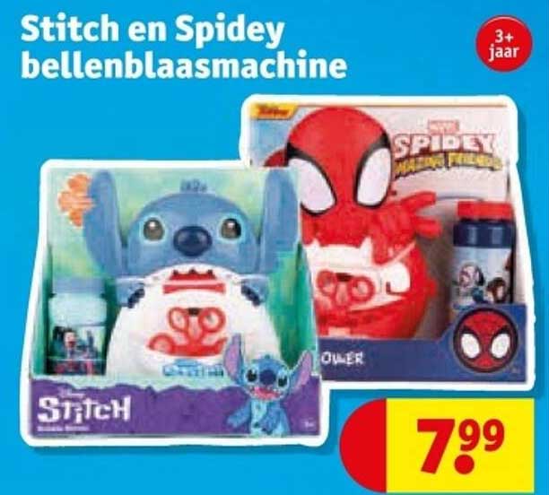 Stitch en Spidey bellenblaasmachine