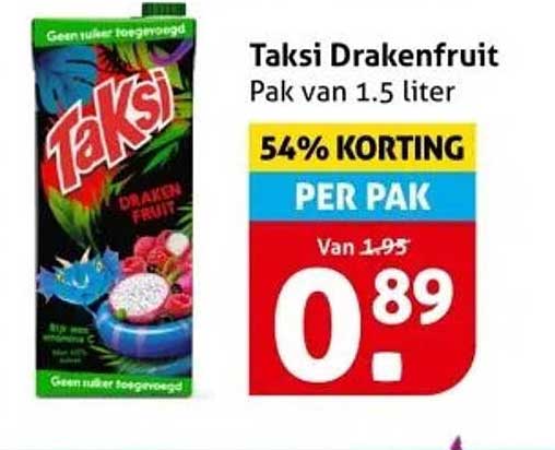 Taksi Drakenfruit Pak van 1.5 liter