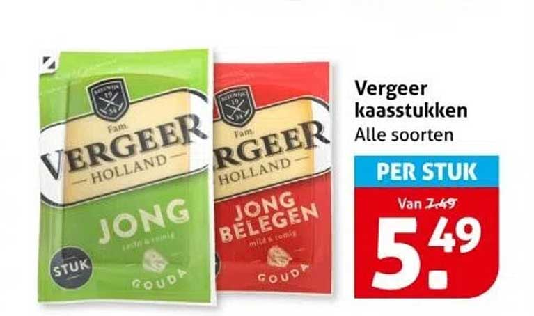 Vergeer kaasstukken Alle soorten
