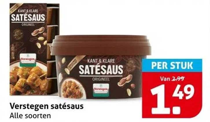 Verstegen satésaus Alle soorten