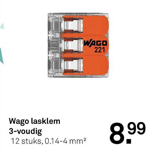 Wago lasklem 3-voudig