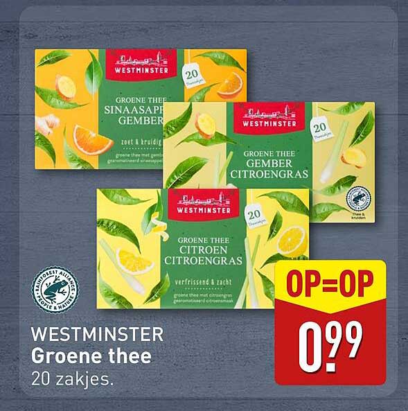 WESTMINSTER Groene thee 20 zakjes.