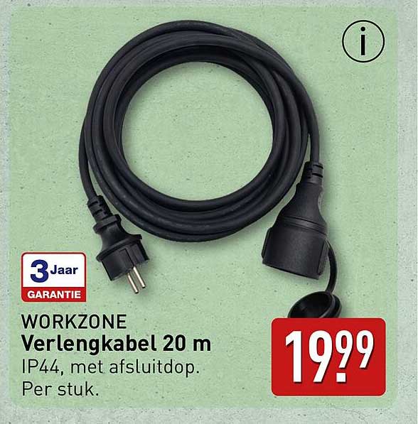 WORKZONE Verlengkabel 20 m
