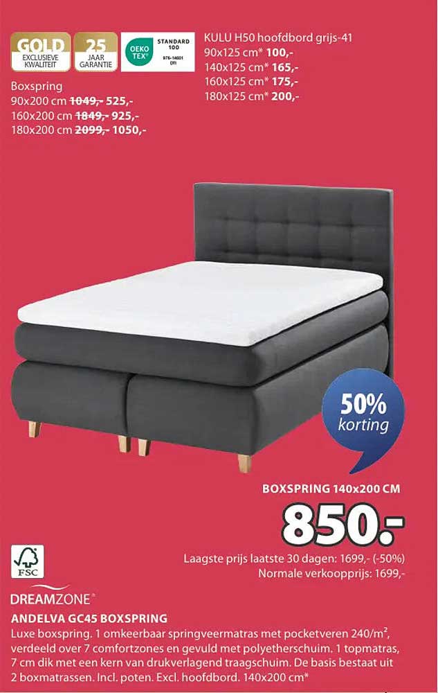 ANDALEVA GC45 BOXSPRING 140x200 CM