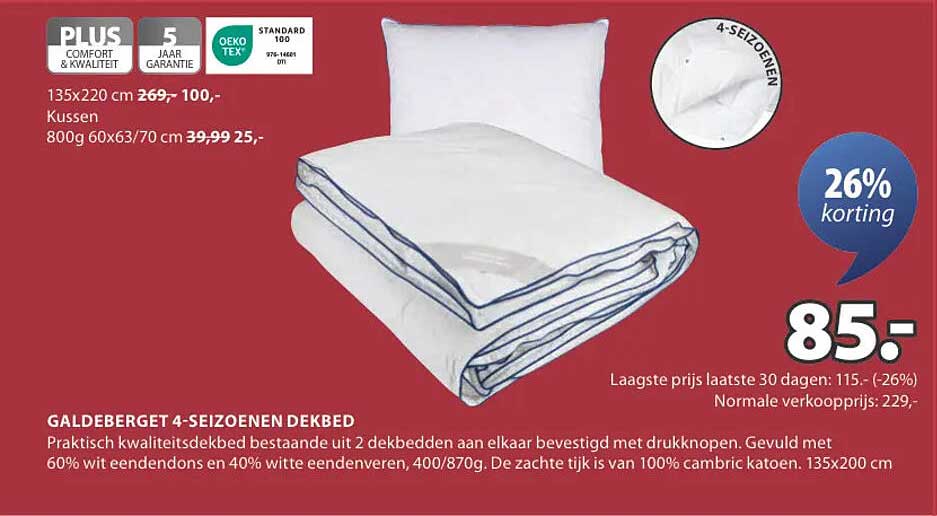 GALDEBERGET 4-SEIZOENEN DEKBED
