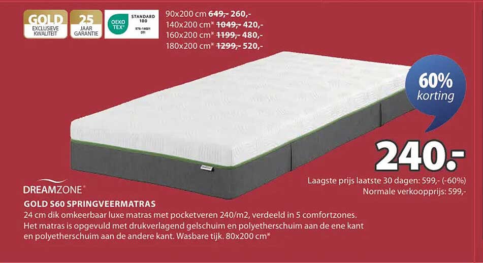 GOLD S60 SPRINGVEERMATRAS
