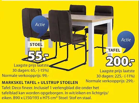 MARKSKEL TAFEL + ULSTRUP STOELEN